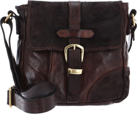 CAMPOMAGGI Leren Schoudertas Crossbody Bag Moro Donkerbruin