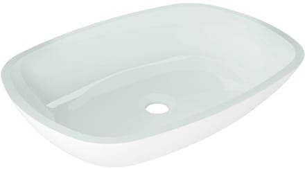 Mexen Araks glazen opzetwastafel 54 x 39 cm, wit - 24155430
