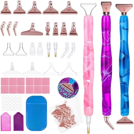 45-delige Set Diamant Schilder Penselen, RVS en Plastic Tips voor 5D Diamant Schilderijen en Creatieve DIY Projecten