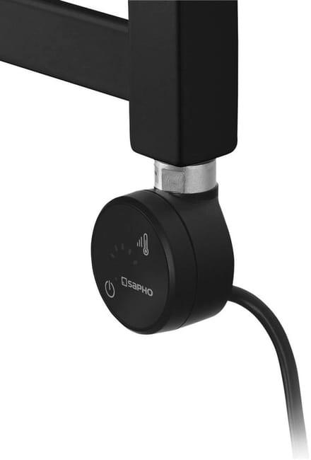 Sapho Moa - Verwarmingsbuis met thermostaat en Bluetooth-bediening, 300 W, mat zwart MOA-B-300