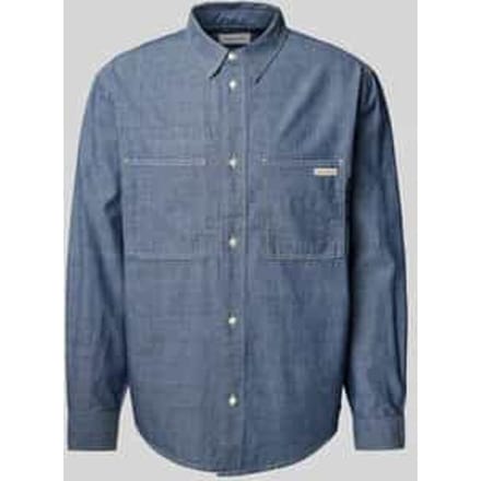 Regular fit jeansoverhemd met labeldetail, model 'EASY CHAMBRAY'