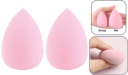 PD® - Make-up spons - 2 stuks - lichtroze - Blender spons voor make-up - Foundation blender - Make-up Ei