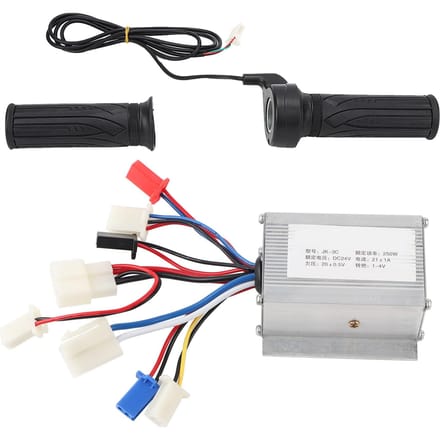 24V250W Borstel E-bike Controller en Lange Lijn Universele Duimgashendel Grip Set Accessoire black