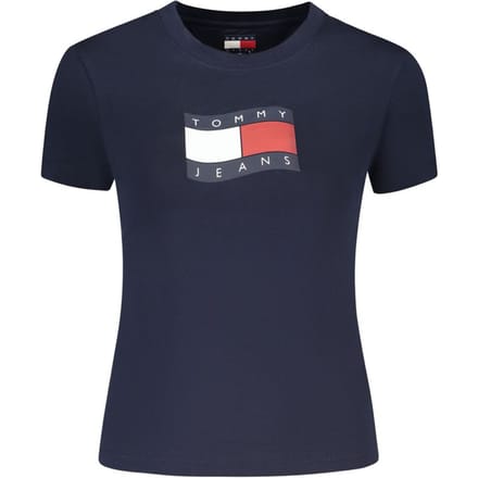 Tommy Hilfiger Slim Wavy Flag Tee Dark Night Navy Größe: M | Hemden Outlet | Damen | Schwarz