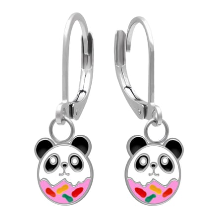 WeLoveSilver Kinderoorbellen Panda Donut - Chirurgisch Staal 12 mm