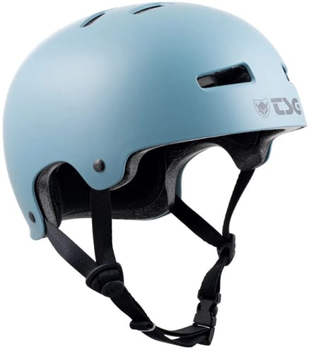 TSG Evolution Solid Color Satin Storm Blue Skatehelm – Klassieke Skate- en BMX Helm met Perfecte PasvormXXS/XS