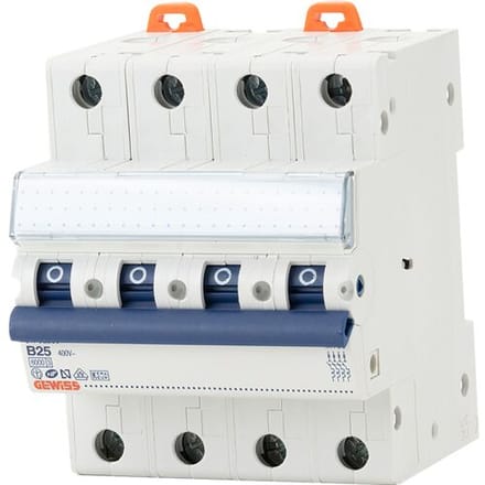 Gewiss installatieautomaat 3P+N B25 6KA