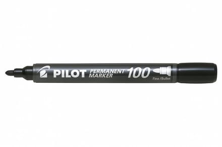 Pilot - Permanent Marker 100-400 Bullet 1.0mm Zwart - 10 stuks