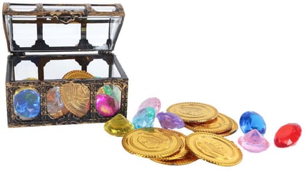 Destination Deep schatkist met 12 munten en 12 diamanten 7,5cm