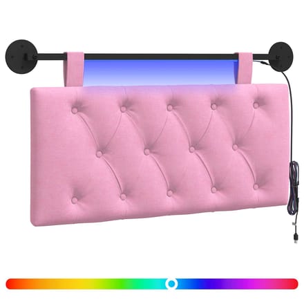 vidaXL - Hangend - hoofdbord - Met - LED-verlichting - Roze - Stof