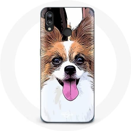 Coque pour Huawei P20 Lite Épagneul nain continental papillon Chiot Blanc et marron