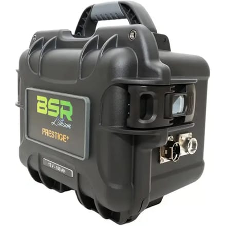 Lithium koffer plus lader plus sonde-aansluiting BSR Prestige lifePO4 12V/100Ah