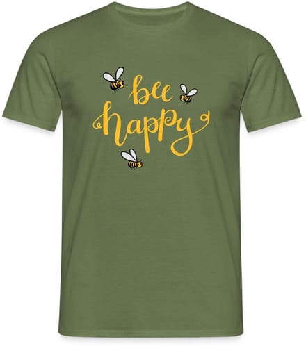 Bee Happy Gelukkige Bijen T-Shirt Heren