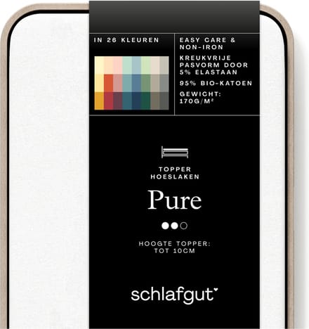 Schlafgut Jersey Pure topper hoeslaken - Lits-jumeaux - Full-White