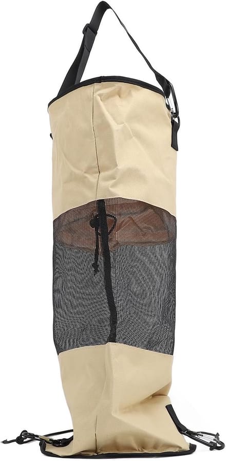 Afvalzak - Draagbare Container - Buiten Activiteiten - Versterkte Sluiting - 45 x 29 cm - Khaki