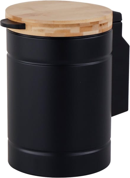 Badkamerprullenbak - 3 l - wandmontage - rvs - zwart