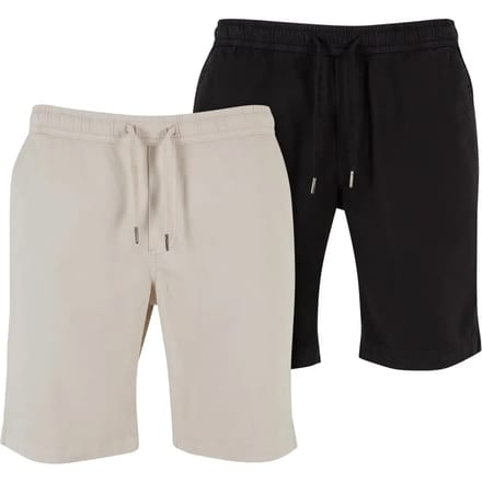 Urban Classics - Stretch Twill Joggshorts 2Pack Korte broek - S - Grijs/Zwart
