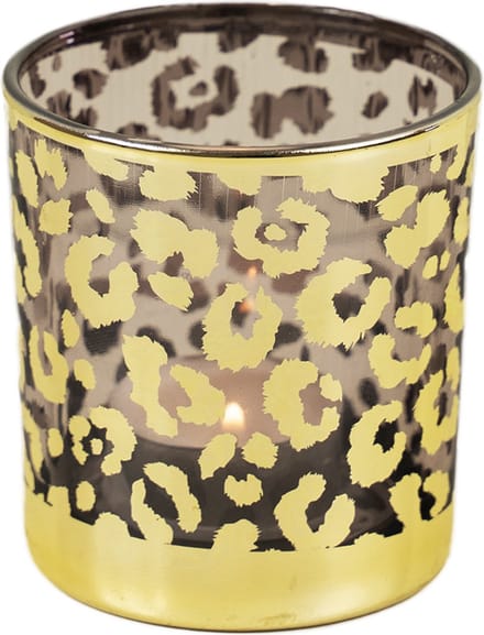 *Theelichthouder luipaard stippen goud small 8cm*