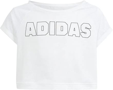 Adidas Cropped T-shirt Met Korte Mouwen Wit 11-12 Years Kinderen