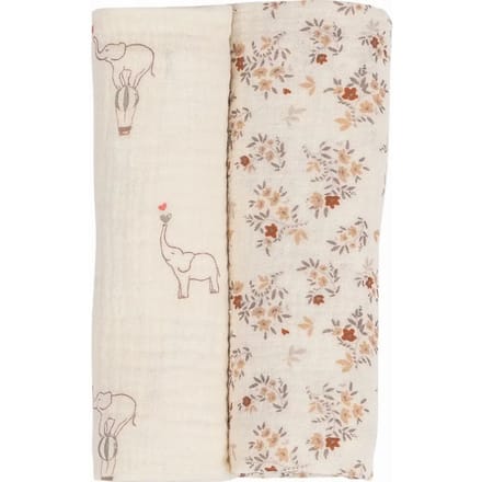 Lange van katoen voor baby FreeON by Bubaba Beige Elephants