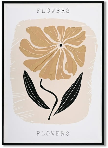 Schilderij bloemen organisch 48x68cm