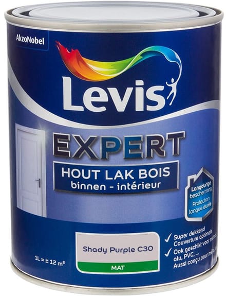 Levis - Expert Hout Lak Binnen Mat Mix - Shady Purple C30 - Mengverf - 1 L