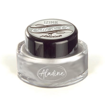Aladine kalligrafie inkt 15 ml platinum metallic effect.