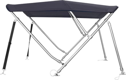 Basic 3 Boog RVS Biminitop Zonnetent H117cm ZWART Breedte 155-169cm