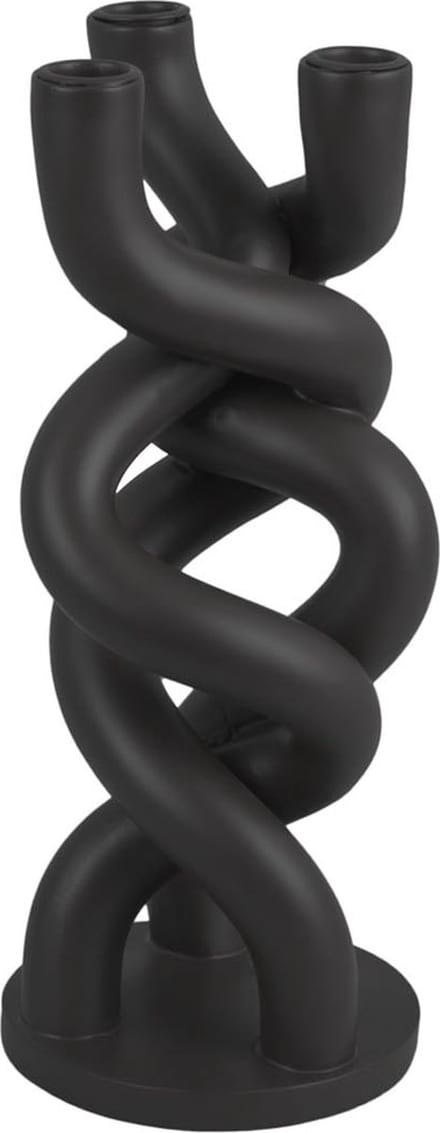 Present Time Kandelaar Twisted - Zwart - 13x31,4x13 cm - Modern,Scandinavisch