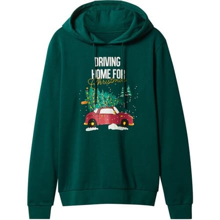 ESMARA MEN Heren kersthoodie (groen, M)
