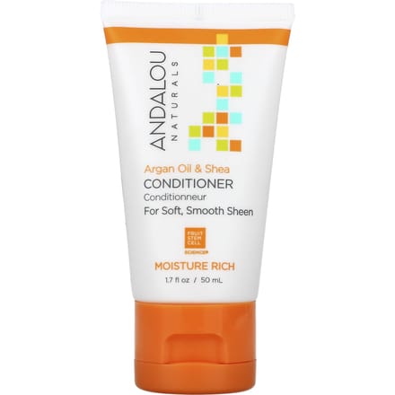Andalou Naturals, Après-shampoing, Huile d'argan et karité, 1,7 fl oz (50 ml) white