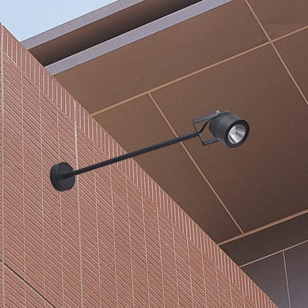 LCD LED wandspot voor buiten 5012, zwart, aluminium, glas, 68 cm