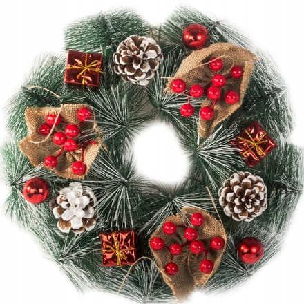 Hangzhou A Link Star Technology - Kerstkrans - Decoratie - 30cm - Kunstmatige Dennentakken