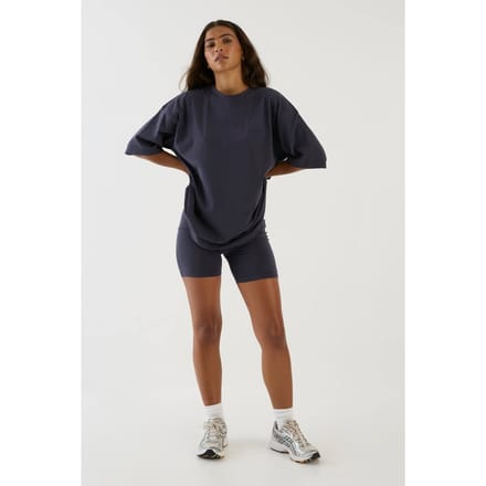 Dames Dsgn Studio Oversized T-shirt En Fietsbroek Set | Midnight Blue | Maat: XL