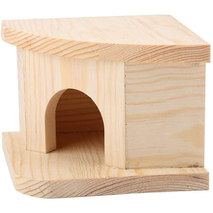 Natuurlijk Houten Hamster Bed Hut Klein Dier Warm Huis Hamsternest beige