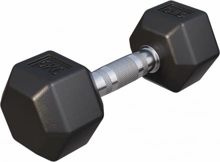 Gorilla Sports Dumbbell - 1 x 6 kg - Gietijzer - Hexagon - Halter