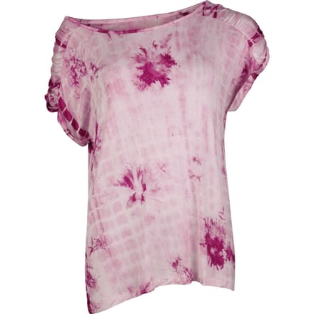 R.E.D. Rock-Engineered Design wit-roze T-shirt met uniek batikpatroon - Dames - XL