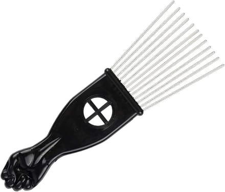 Afro Kam - Krullen Kam - Haar Styling - Metalen Prikkers - 17cm Lengte - Zwart
