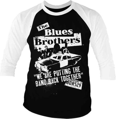 The Blues Brothers Raglan top -S- Band Back Together Zwart/Wit