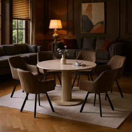 Luxe Draaibare Eetkamerstoelen Set van - 45x43x81 cm - Bruin - Novihome
