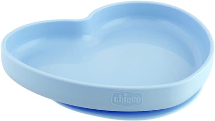 Hartvormig Siliconen Bordje Met Zuignap Blauw 9M+