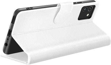 Zanae, Hoesje geschikt voor Galaxy A03 - Wallet Case met Stand & Magneetsluiting, Wit