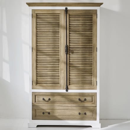 LOBERON Kast Bureau bruin/wit