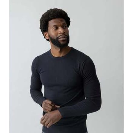 T-Shirt Lange Mouw Mos Mosh Adam Soft Knit Black