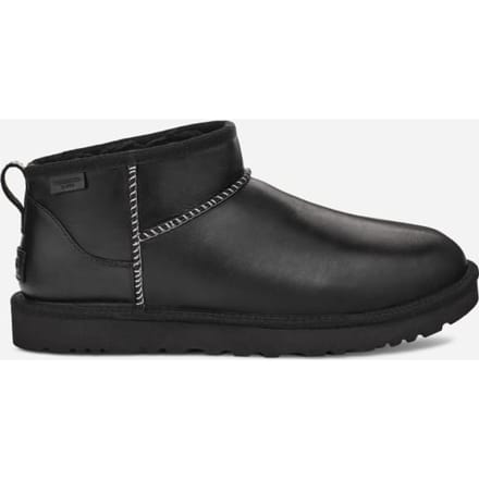UGG® Classic Ultra Mini LTHR Regen for Men in Black, Leather/Polyester/Wool