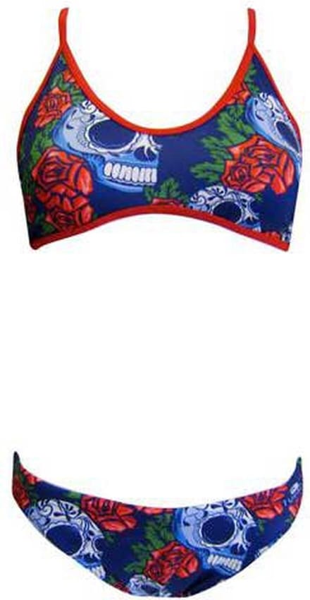 Turbo Roses&skulls Bikini Blauw 4XL Vrouw