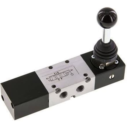 5/3 G1/8 '' Middenuitlaat Handbediend Hefboom Ventiel -0.95-10bar/-13.2-140psi