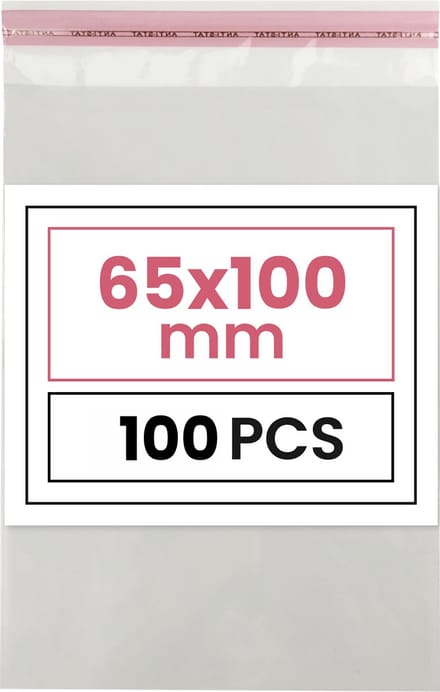 Plastic zakjes met plakstrim - 6,5x10 cm - transparant - 100 zakken