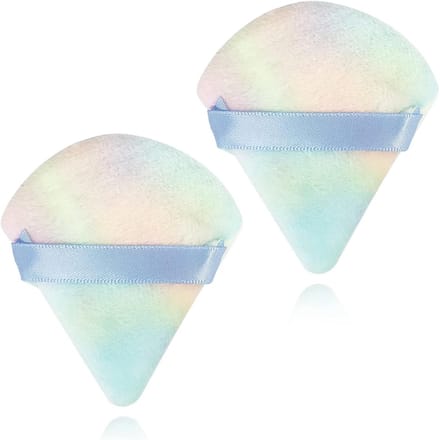 Set van 2 Driehoekige Make-up Poeder Puff voor Geperst Poeder en Oogmake-up - Multicolor Make-up Accessoires