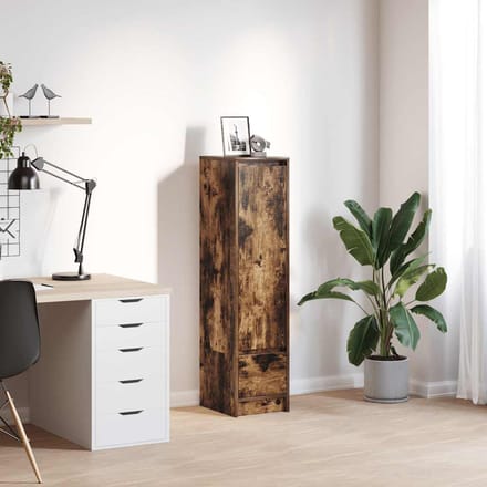 vidaXL - Highboard - 29,5x34x119,5 - cm - spaanplaat - gerookt - eikenkleurig